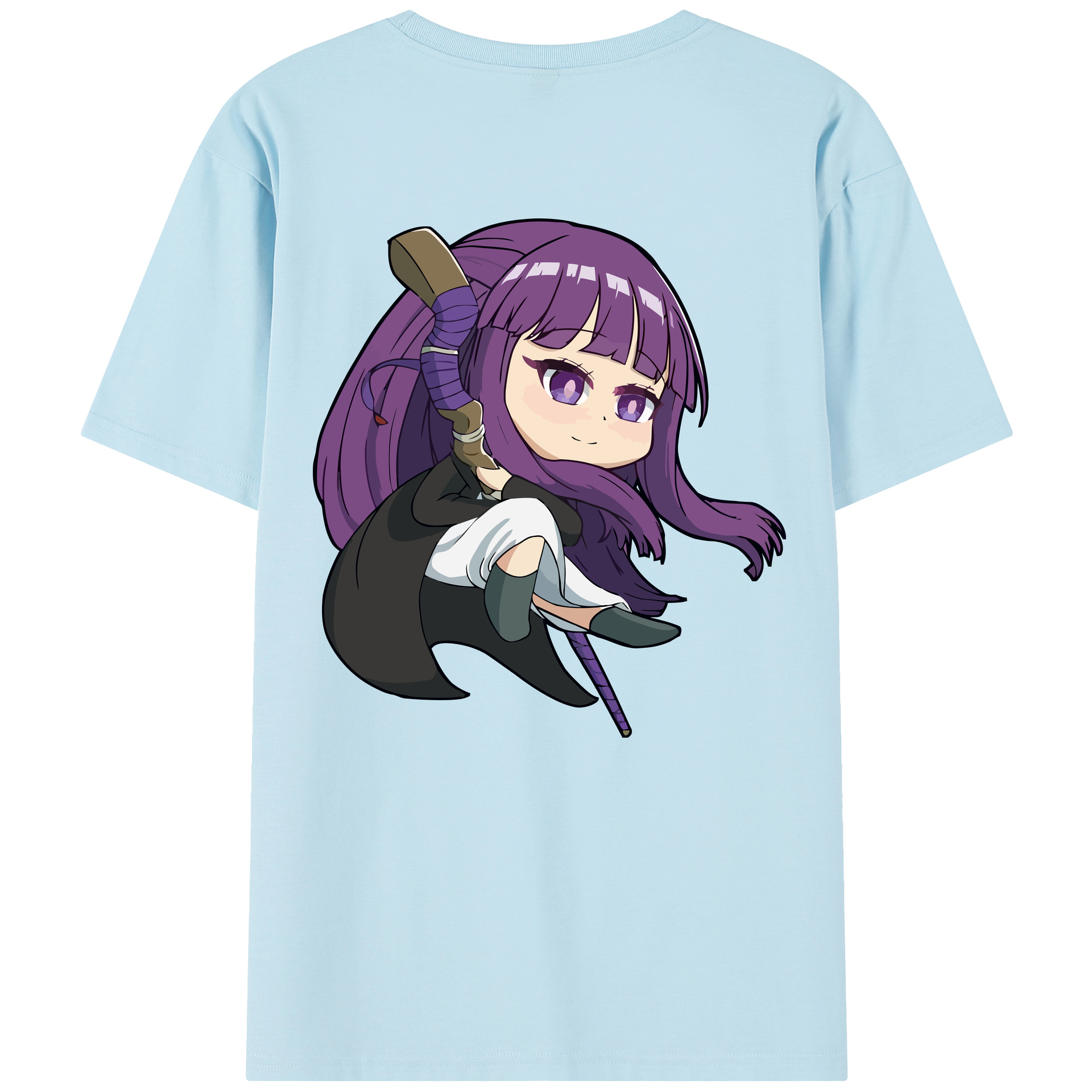 （画像用） 葬送のフリーレン Frieren 綿100％半袖Tシャツ（背面プリント）